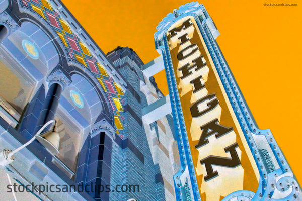 Ann Arbor Michigan Theater Vintage Signage Colors Tweaked