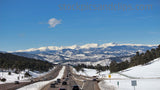 Colorado Highway Blue Sky Snowy