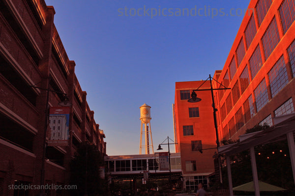 Durham NC Lucky Strike Tower Blue Sky