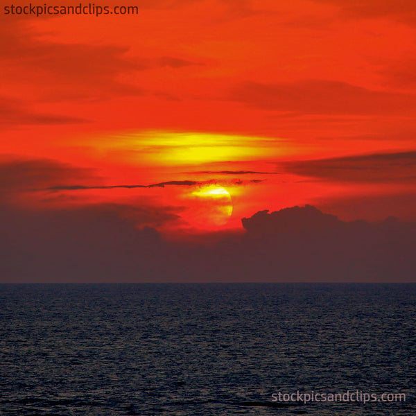 Florida Sunset Over the Gulf of Mexico Dark Water