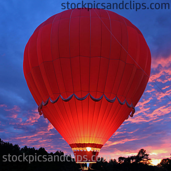 Red, Hot Air Balloon (square)