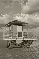 Lifeguard Stand, sepia