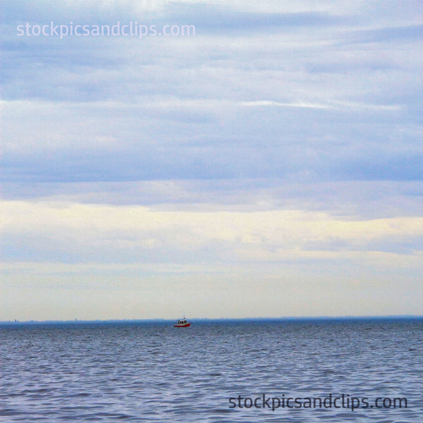 Little Red Boat on Lake St. Clair Canvas Texture