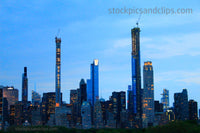 NYC New York City Sparkling Skyline Under Construction Early Evening