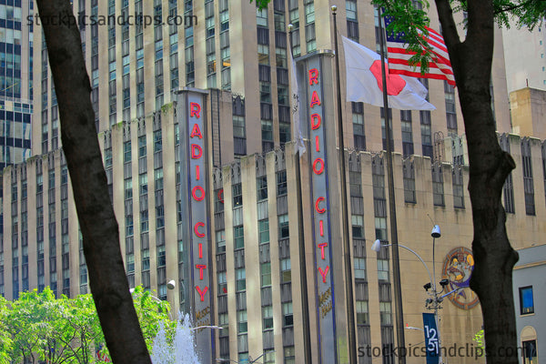 NYC Radio City Music Hall Daytime Outdoor Sign