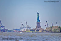 NY Statue of Liberty against Blue Sky May 2019