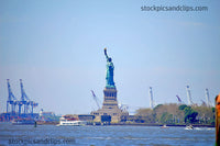 NY Statue of Liberty Tourists View from Battery Park