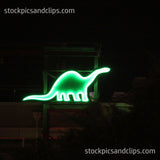 Neon Light Green Dinosaur