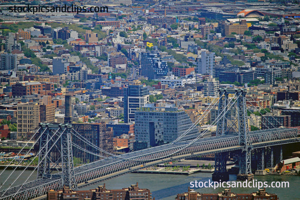 View from One World Trade Center's Observatory Williamsburg Bridge