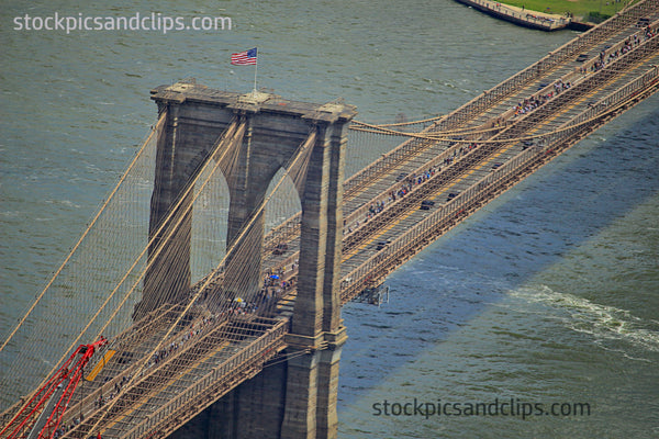 View from One World Trade Center's Observatory The Brooklyn Bridge