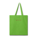 Tote Bag "WILD" 15.5"x14.5" - lime green