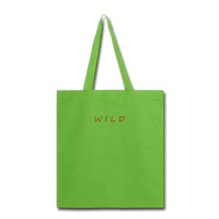 Tote Bag "WILD" 15.5"x14.5" - lime green