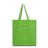 Tote Bag "WILD" 15.5"x14.5" - lime green